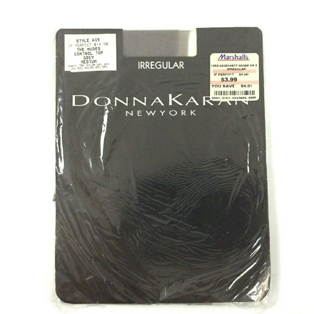 Vintage Pantyhose DKNY Size M Gray 1990s Lingerie